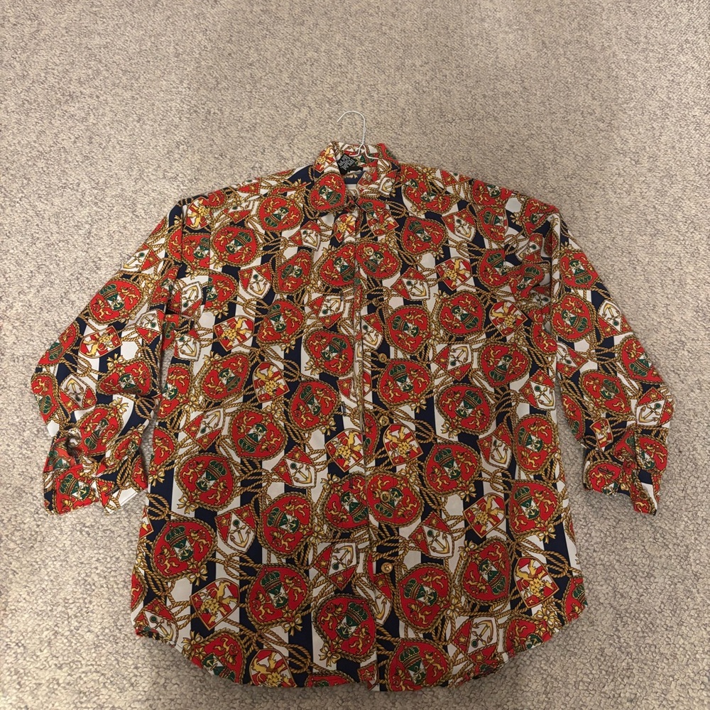 Vintage Nautical Print Blouse